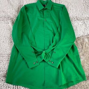 J Ferrar Green Slim Fit Dress Shirt